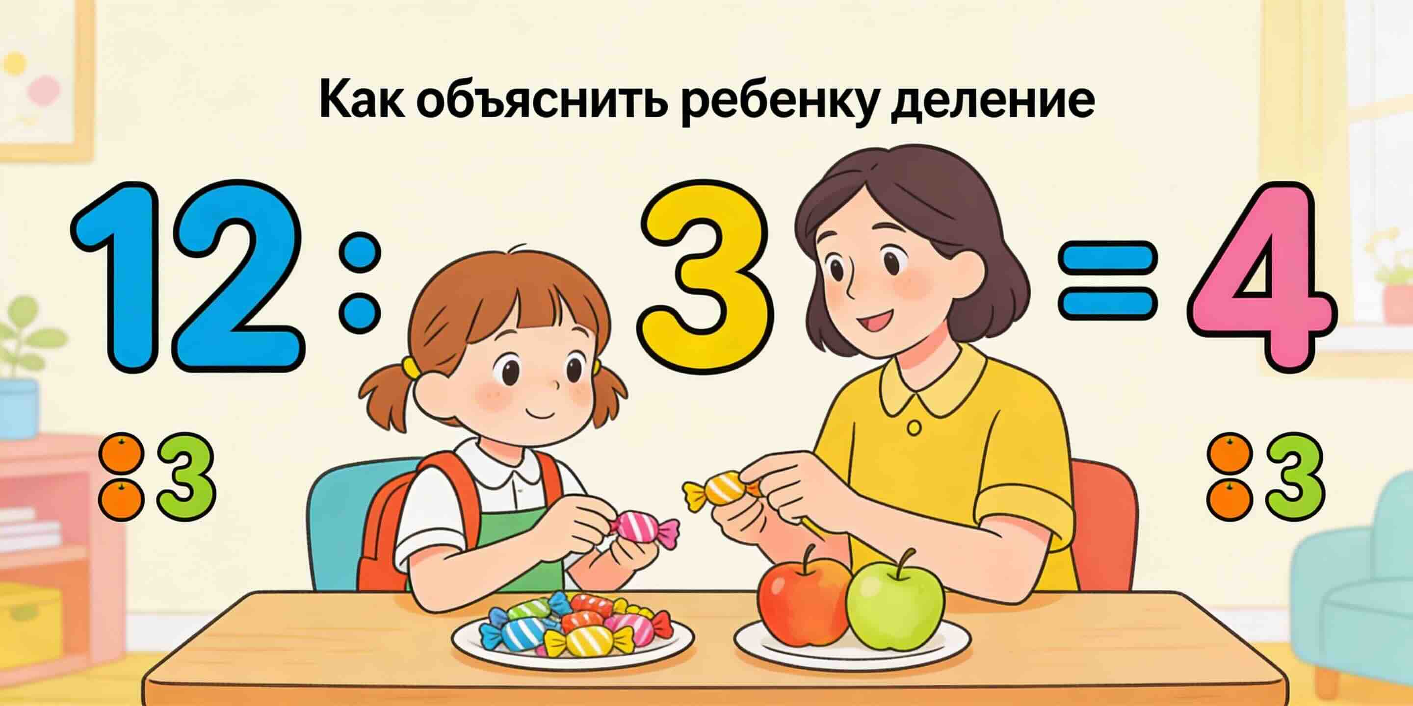 Как объяснить ребёнку деление — пошаговая инструкция для родителей