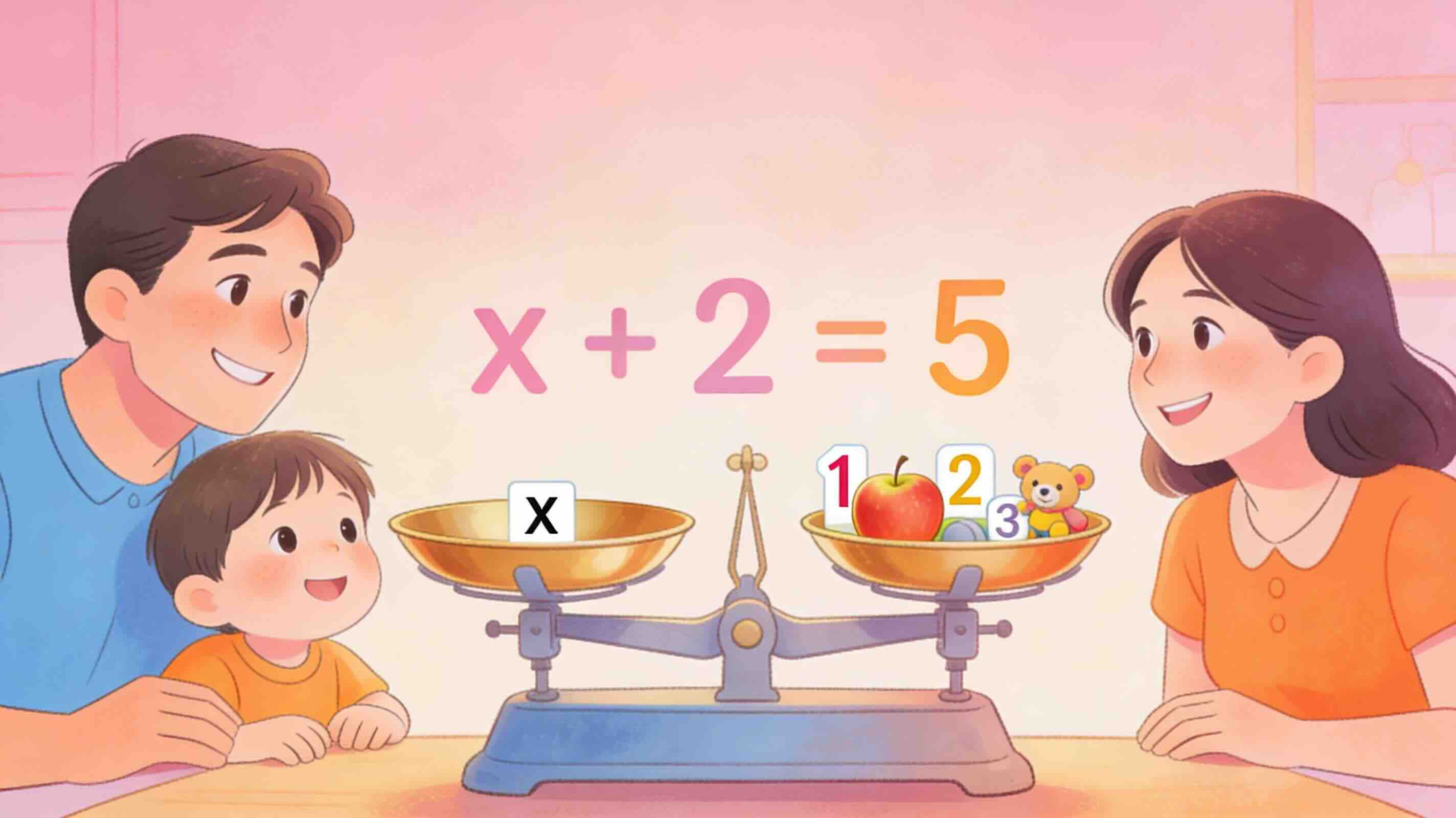 Как объяснить ребёнку уравнения: метод весов и простых примеров