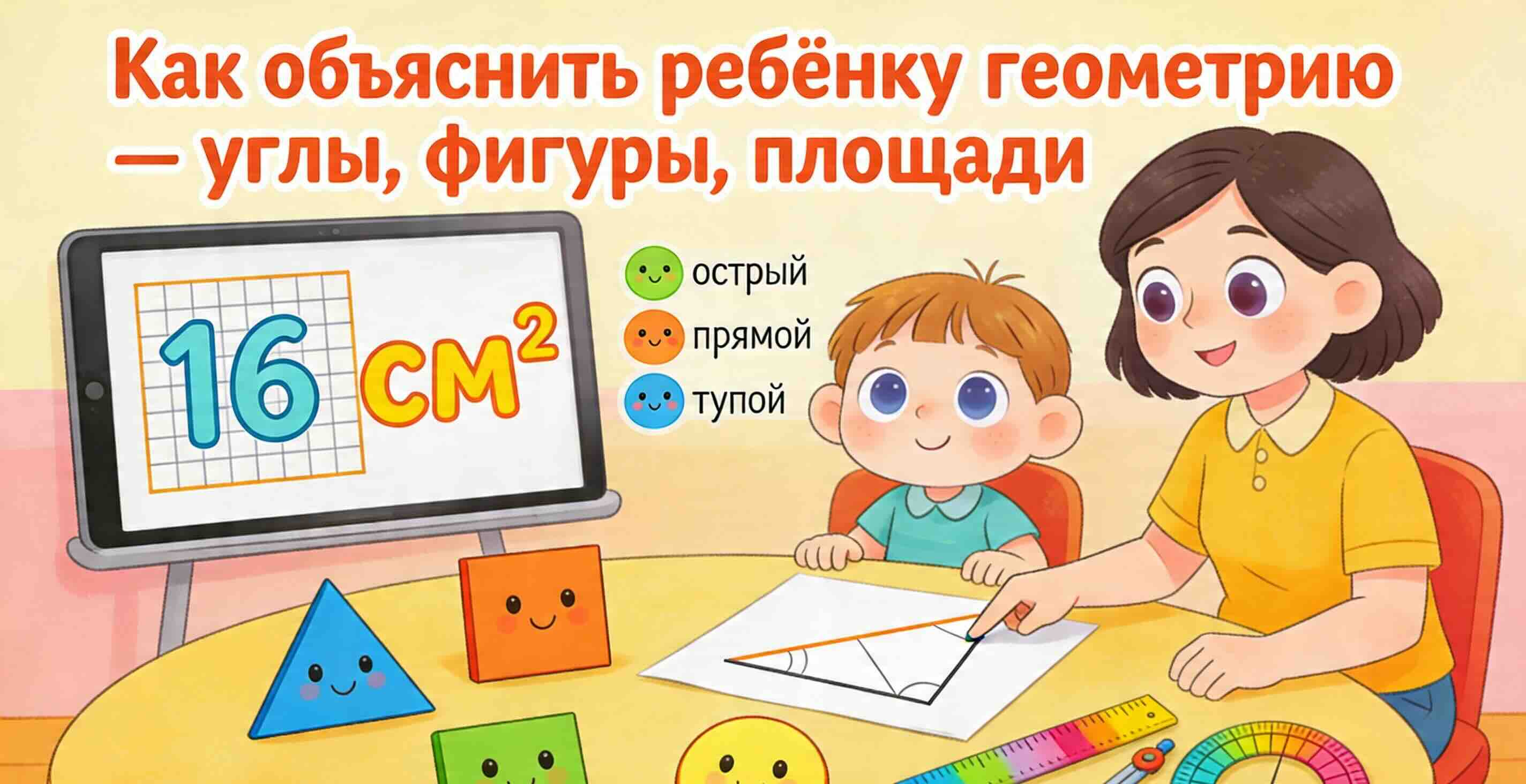 Как объяснить ребёнку геометрию — углы, фигуры и площади простыми словами